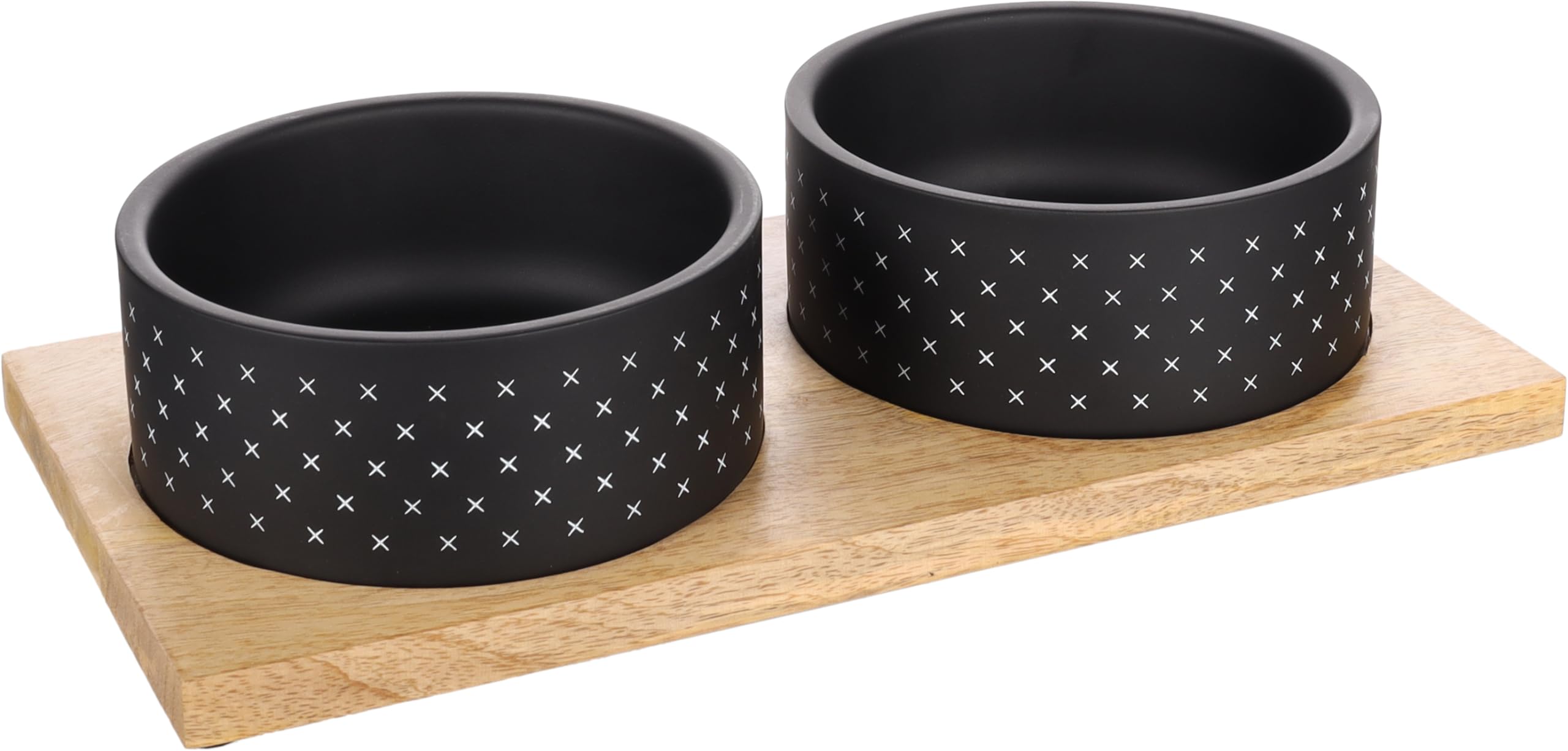 Flamingo FEEDING BOWL DUO DINNER NERVO BLACK DIAMETER 15,5CM 2x840ML