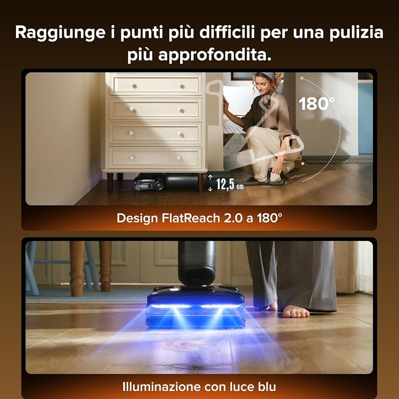 F25 Steam Set Aspirapolvere Lavapavimenti a Vapore Senza Fili