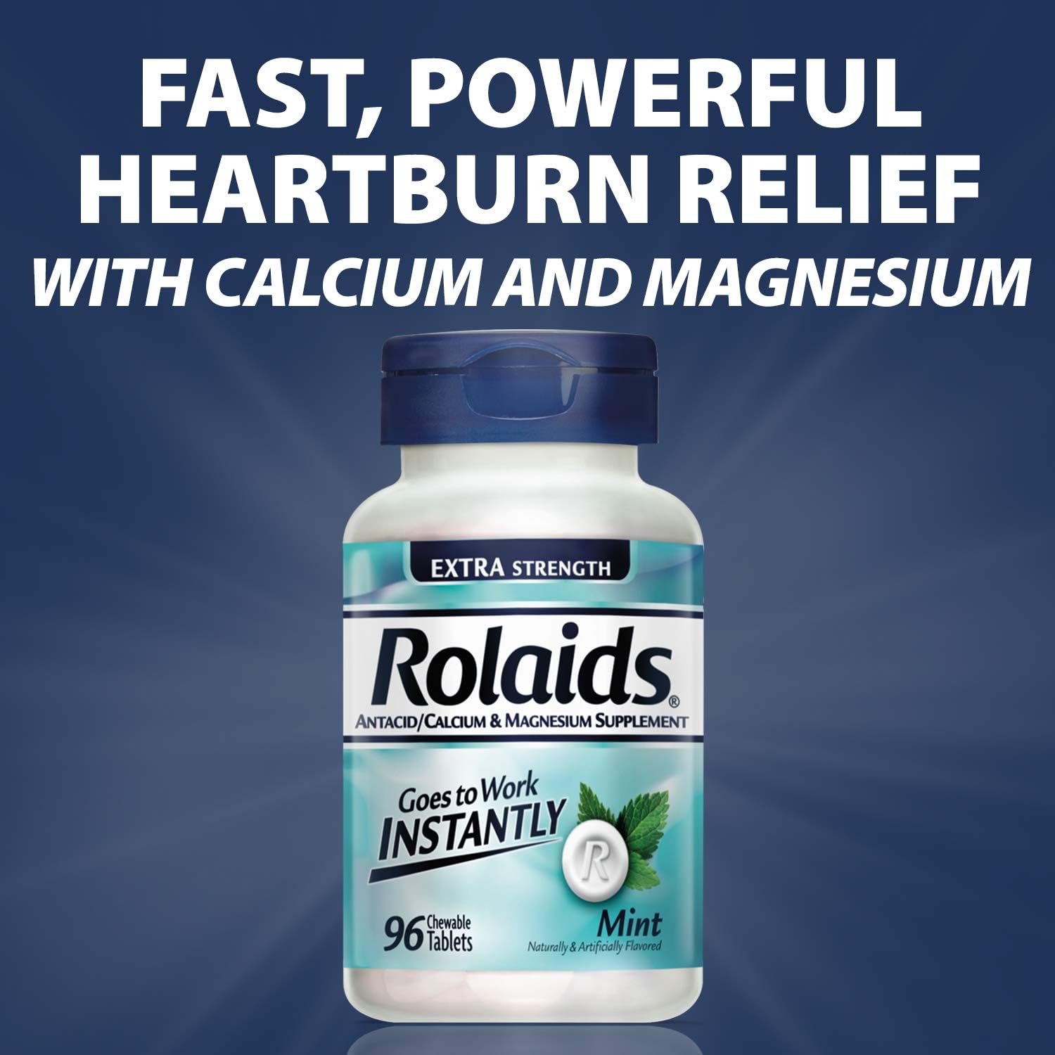 Rolaids Extra Strength Antacid Chewable Tablets, Mint, 96 Count: Health & Personal Care