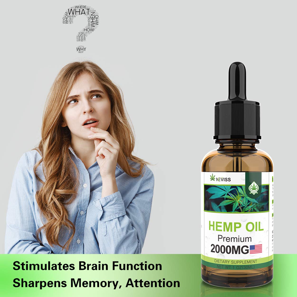 (2 Pack) Hemp Oil 2000mg for Relieve Pain, Stress & Anxiety Relief, Improve Sleep - Organic Hemp Herbal Oil, 100% Natural Hemp Herbal Extract - Made in USA