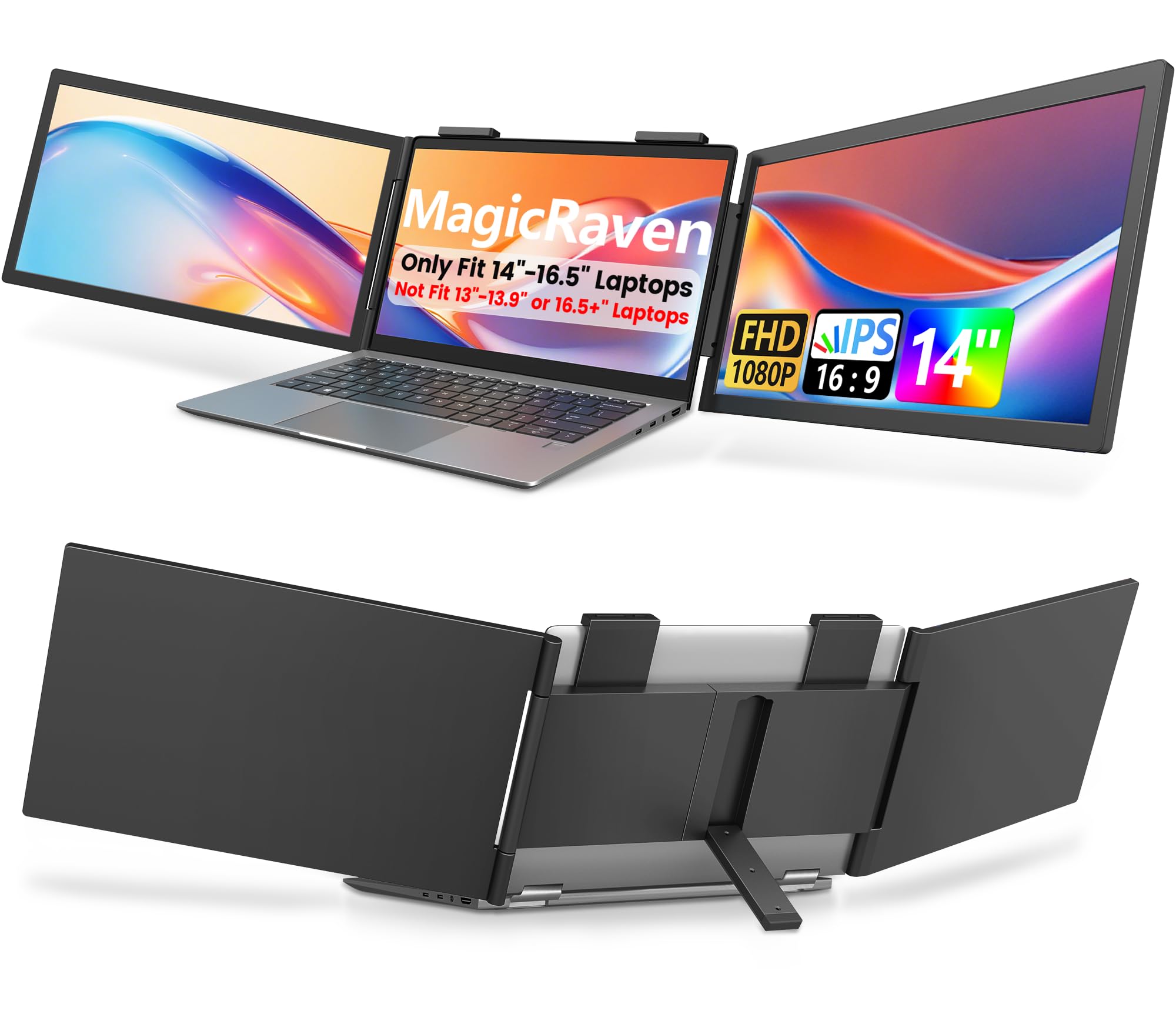 Mua Dual Laptop Screen Extender, 14" 1080P IPS Portable Triple Monitor ...