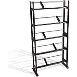 Atlantic Element Media Storage Rack - Holds Up to 230 CDs or 150 DVDs, Contemporary Wood & Metal Design with Wide Feet for Gr