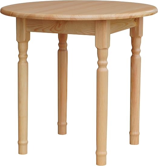 Koma Runder Kiefer Tisch Esstisch Holz Kuchentisch Massiv Honig Landhausstil Kiefer Lackiert Amazon De Kuche Haushalt