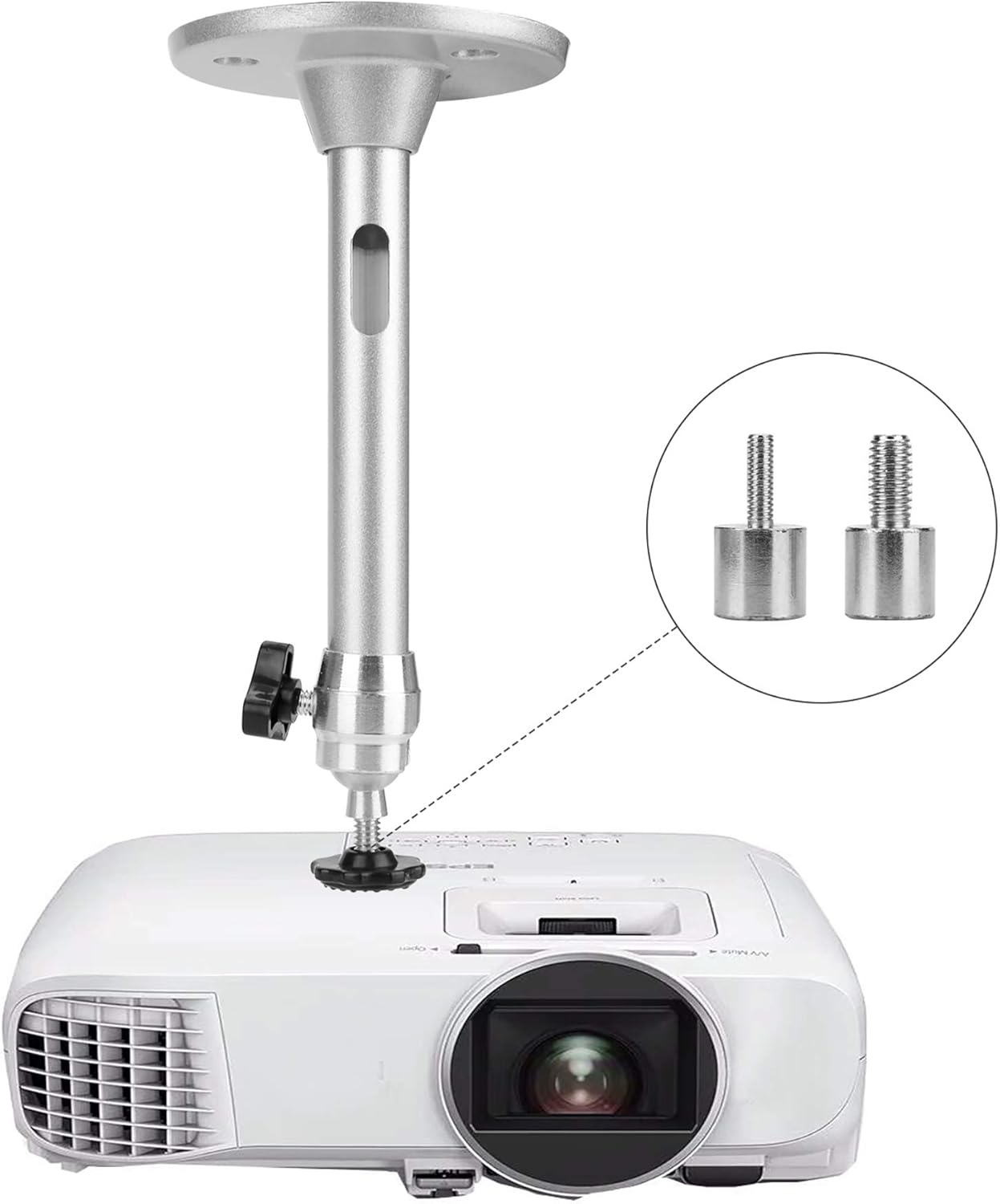 Mini Ceiling Wall Projector Mount Compatible with QKK, DR.J Upgrade, DBPOWER, Anker, AAXA Technologies, Artlii, LoongSon, APEMAN and Most Other Mini Projector （175mm）