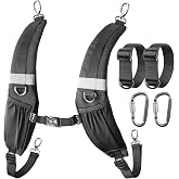 Pitozer Shoulder Strap Backpack Straps Replacement with Phone Holder | Shoulder Straps for Bags Padded Back Pack Replacement Adjustable Carrying Strap with Clip for Backpack/Dry Bag/Sprayer