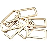 JWBIZ 8 Pcs Metal Flat Rectangle Rings Buckle for Bag Belt Strap Heavy Duty Square Loop (1 inch, Gold)