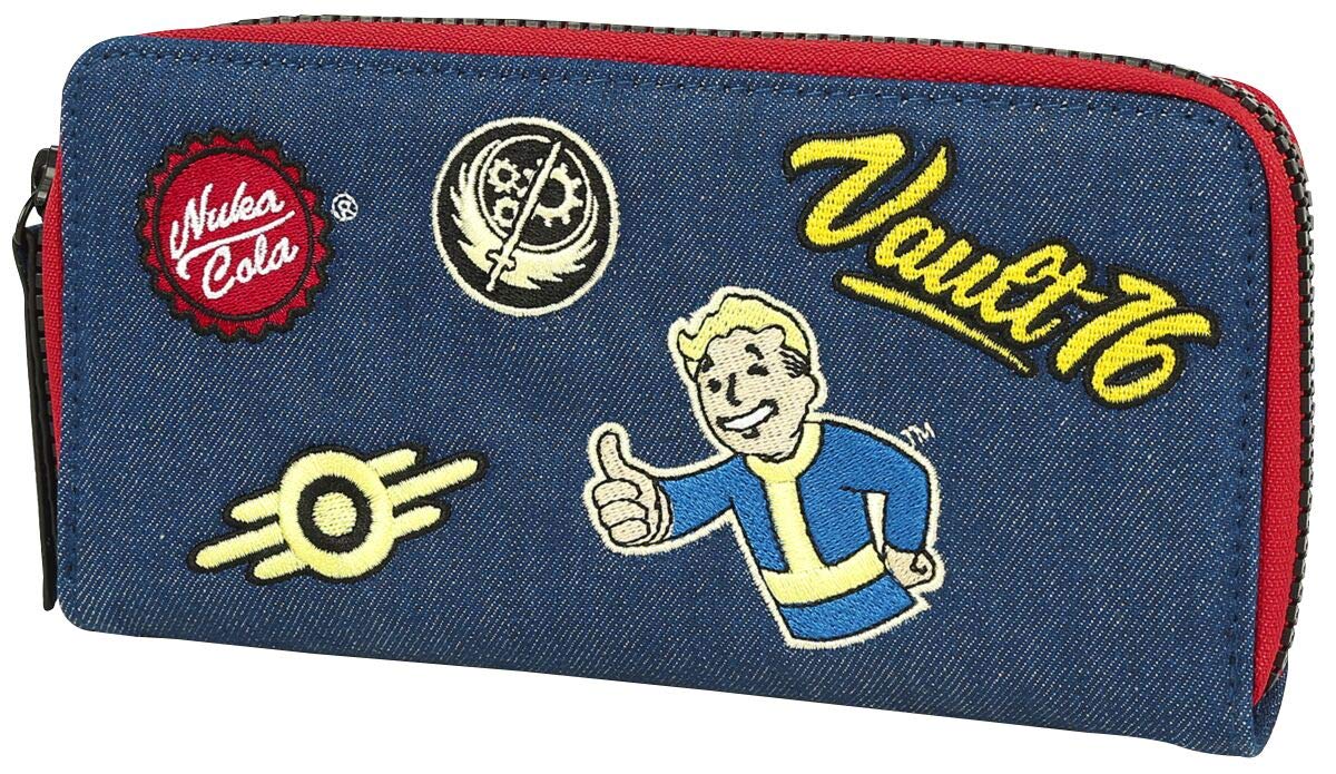 Fallout - Vault 76 Denim Zip Around Wallet with Patches