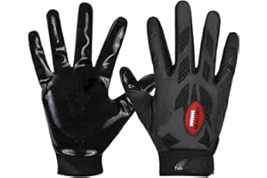 Graloky Football Gloves, Youth Football Gloves, Silicone Sticky Grip Football Gloves Men Women, Adult Football Gloves, Kids Football Gloves for Boys Girls, Football Receiver Gloves