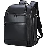 TIDING Genuine Leather Backpack for Men, 17.3 Inch Laptop Bag TSA Friendly Travel Rucksack Hiking Camping Daypack