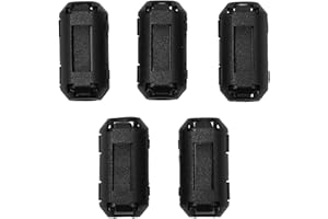 Toroidal Core Ferrite Bead Choke - 5pcs RFI Noise Filter Clip for Suppression, 3.5mm 5mm 7mm 9mm 13mm Cable Sizes, Nickel Zin