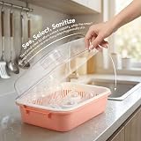 TOYANDONA Bottle Drying Rack with Cover Plastic Bottle Storage Box Kitchen view 4