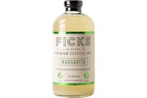 Ficks Margarita Premium Cocktail Mix (3-Pack) - Real Lime Juice & Agave Makes 10 Drinks per Bottle, All Natural, Low in Sugar & Calories - Perfect with Tequila or Mezcal