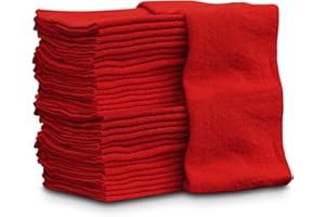 GELEAN Auto Mechanic Shop Towels Cleaning Rags Absorbent Shop Rags Multipurpose Cleaning Towels for Automobiles, Industries, Garage, Homes (Red 50)