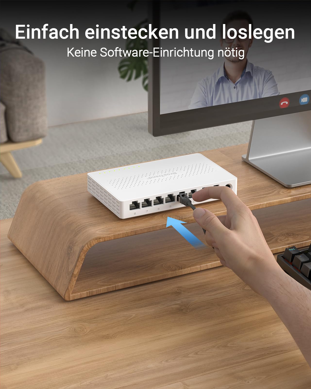BrosTrend 8X 2.5-Gigabit Ports Ethernet Netzwerk Switch Unmanaged Splitter 5
