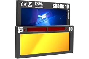 The King Single 2.0 | Shade 10 Gold Auto Darkening Welding Lens | 20A TIG Rating - No Flashing | 2" X 4.25" X 0.2" | Extremely Clear Gold Welding Lens - Blue Puddle | Ridge Products Royal Series 2.0