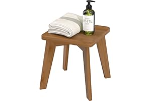 BAMSANRITZ Step Stool Kitchen Bathroom Bedroom for Kids and Adults Wooden Foot Rest Stools Sturdy Bamboo Wood One Small Stool 10 inch