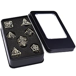 AUSTOR Metal DND Dice Set 7 Pieces Leaf DND Dice