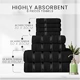 GC GAVENO CAVAILIA 8 Piece Towel Bale Set 450 GSM Black Cotton Towels view 2