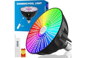 TENKOO Pool Lights for Inground Pool 120V 66W Pool Light Bulb RGB Color Changing Led Pool Light with Remote Control, E26/E27 Replacement for Pentair Hayward Fixture