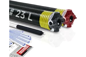 KAIMINDOGZ Pair of 2" Garage Door Torsion Springs Set with Non-Slip Winding Bars & Gloves, Precision Electrophoresis Black Coated Without Oil, for Replacement & Installation, MIN 16,000 Cycles(0.207x2''x23'')