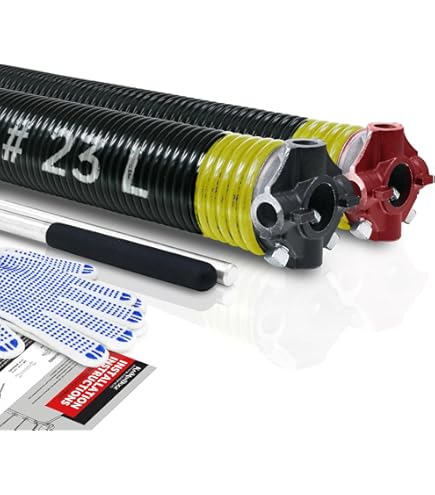 Garage Door Torsion Spring Set - 2 Springs (0.207"x2"x23") With Winding Bars & Gloves, 18,000+ Cycles