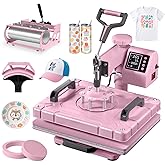 Slendor 5-in-1 Heat Press Machine, 12x15 Inch Sublimation Heat Press with 360° Swing Away, Digital T-Shirt Press with 20oz & 30oz Tumbler Press, Combo for T-Shirts, Hats, Caps & Plates