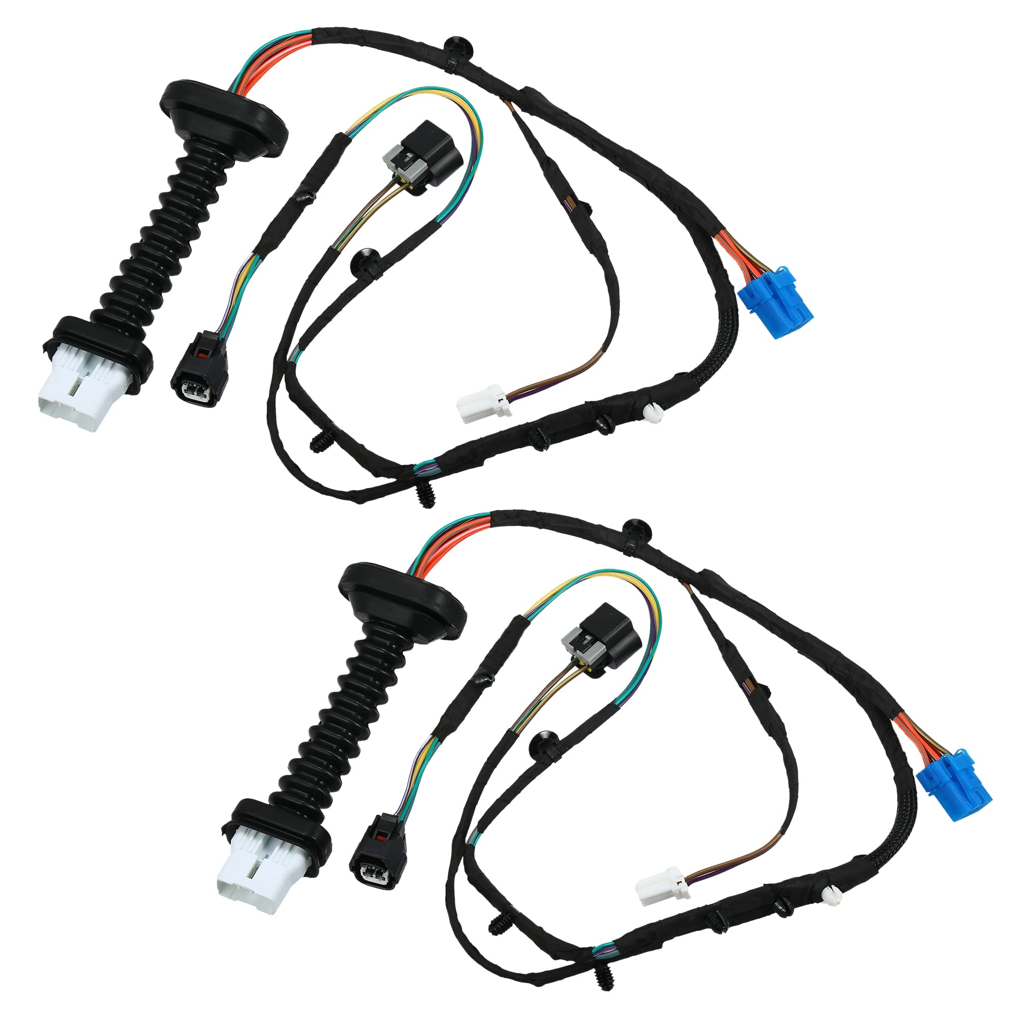 Photo 1 of X AUTOHAUX 2pcs Rear Door Harness with Connectors for Dodge for RAM 1500 2500 3500 4500 5500 56051931AA 56051931AB 56051694AA 645-506 Automotive Rear Door Wiring Harness Left Right Side