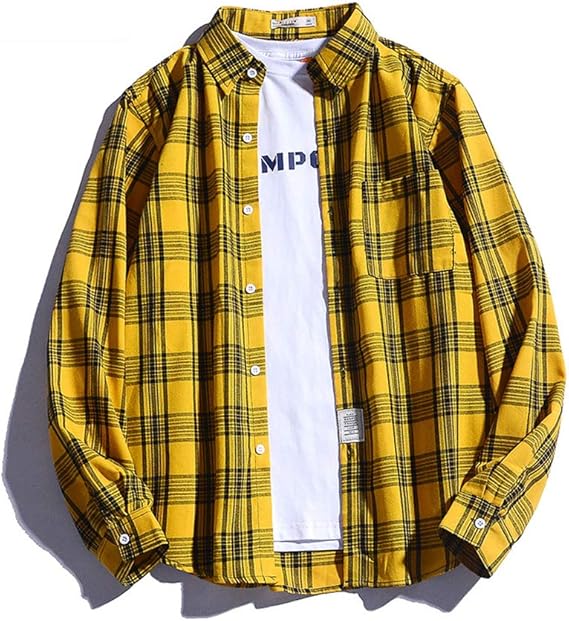 Amazon カジュアルシャツ メンズ 長袖 柄 シャツ おしゃれ 白シャツ オックスフォードシャツ ボタンダウンシャツ ネル ワーク アメカジ ダンガリー リネン チェック シャツ 通販