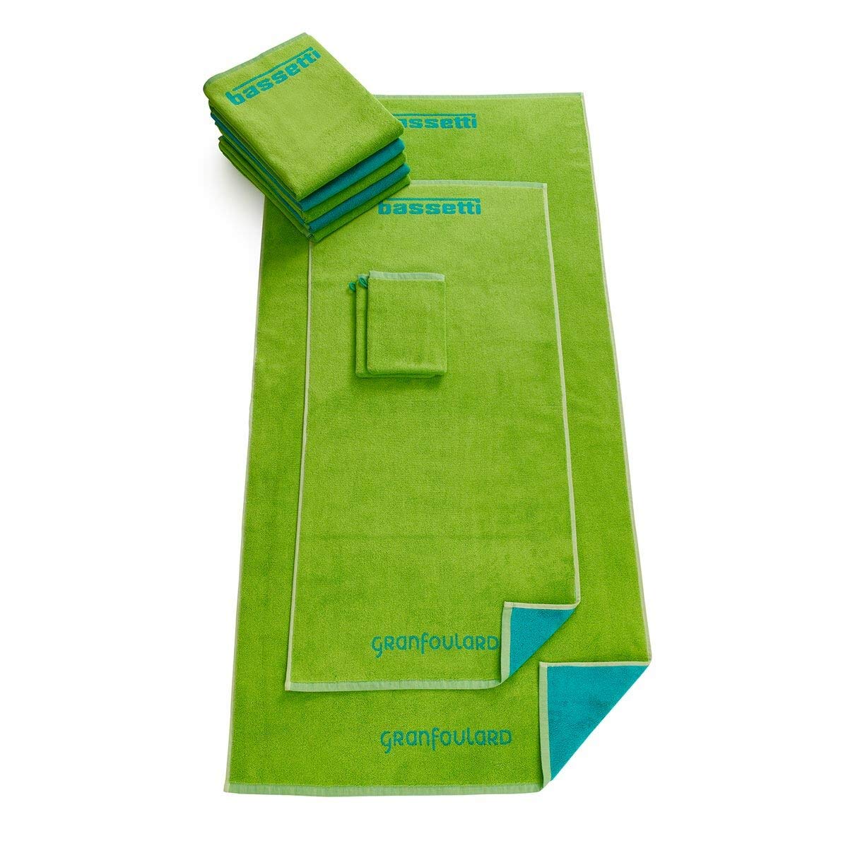 Bassetti Shades Bath Towel, Cotton, Apple Green, 70 x 140 cm