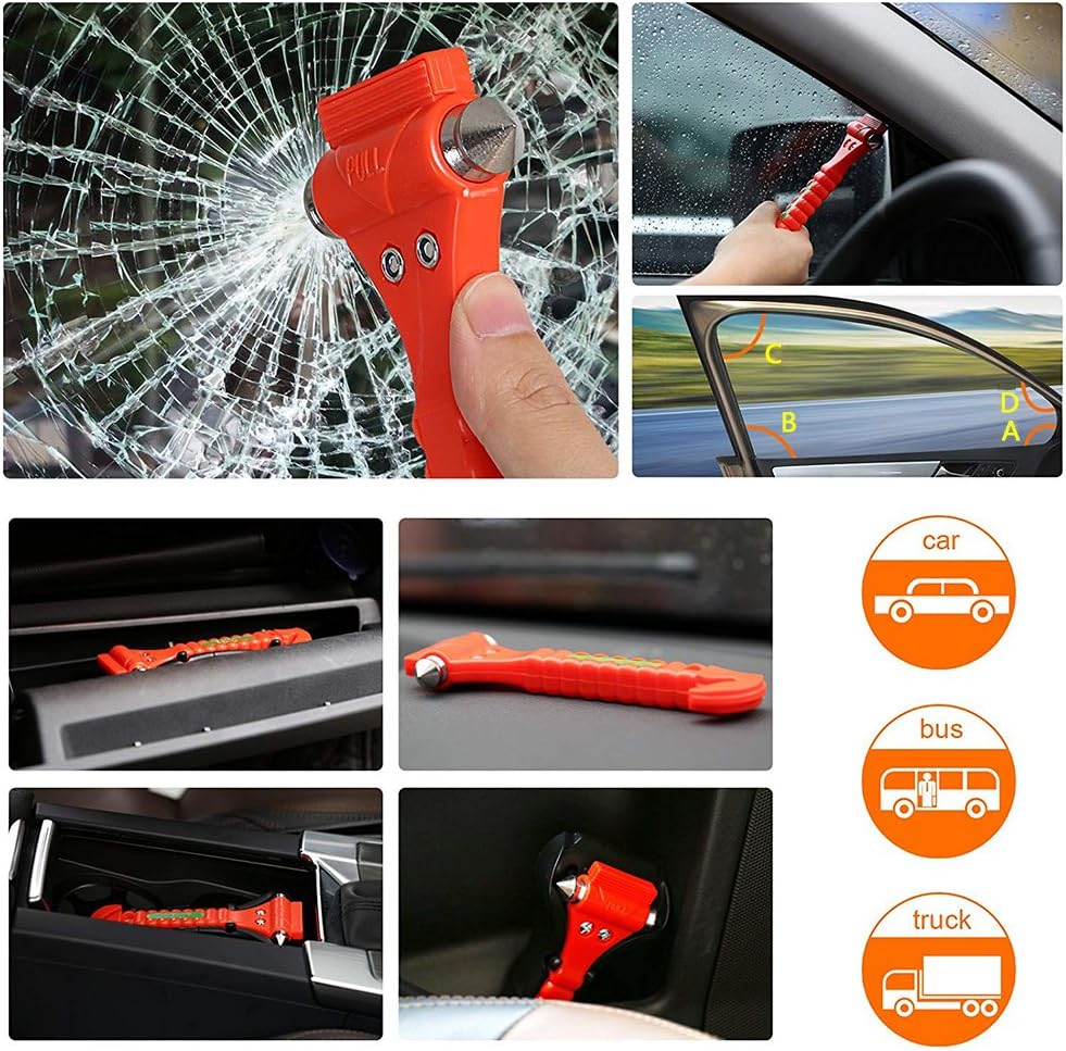 Amazon Tonwon 安全ハンマー 緊急脱出ハンマー 車用 家用 緊急ライフハンマー 緊急ツール 防災グッズ 夜光加工 2個セット 緊急対応セット 車 バイク