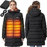 Weston Women’s Parka Jacket, 5 Heat Zones, 7.4V, 4800 mAH Rechargeable Battery, Machine-Washable Heated Jacket