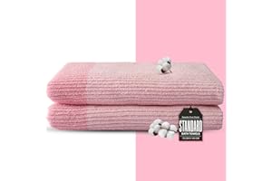 Kinton Crafts Pink Towels for Bathroom, Bath Towels Set of 2, Organic Cotton Bathroom Towels, Luxury Bath Towels, Hotel Towel 500 GSM, Gym Towel, Shower Towels 59 x 29.5 inch