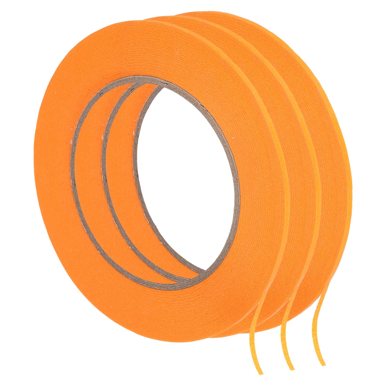 Rebower Masking Tape Orange Painters Tape Paper Tape [for Crafts DIY Walls Painting Packing Automotive Home Decoration Teaching]- 0.1 Inch x 49 Yards/3 Rolls