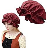 FURPHI Medieval Hat Women Victorian Bonnet Colonial Headwear Renaissance Costume Accessory