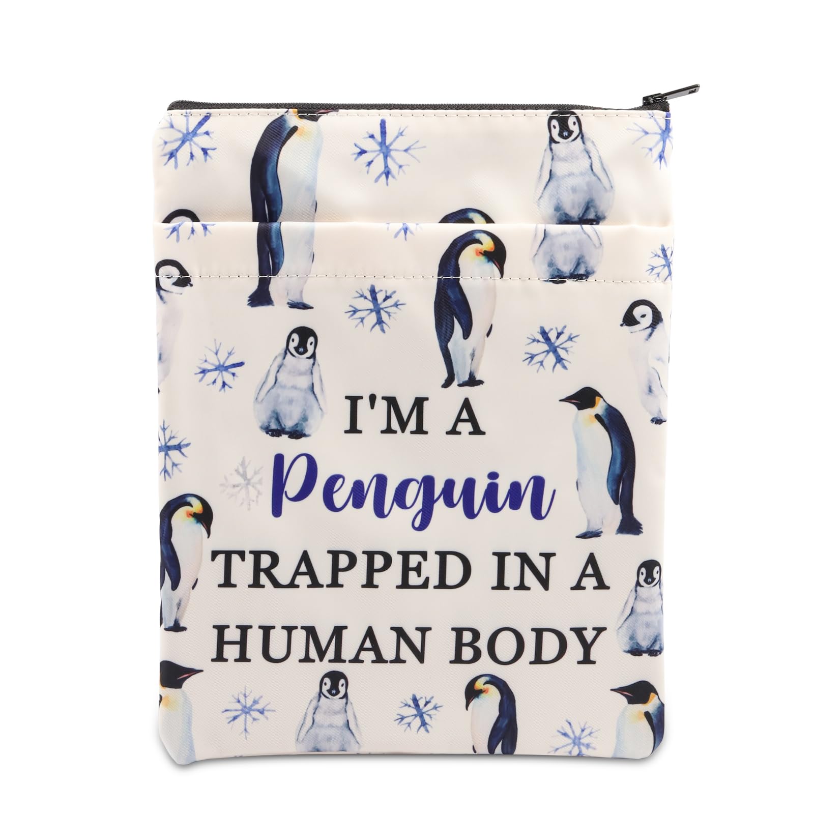 PLITI Penguin Book Sleeve Penguin Lover Gift I'm A Penguin Trapped in A Human Body Inspirational Book Cover for Animal Lover (Penguin trapped Body BSU)
