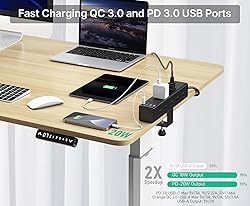 CCCEI Standing Desk Clamp Power Strip with 15