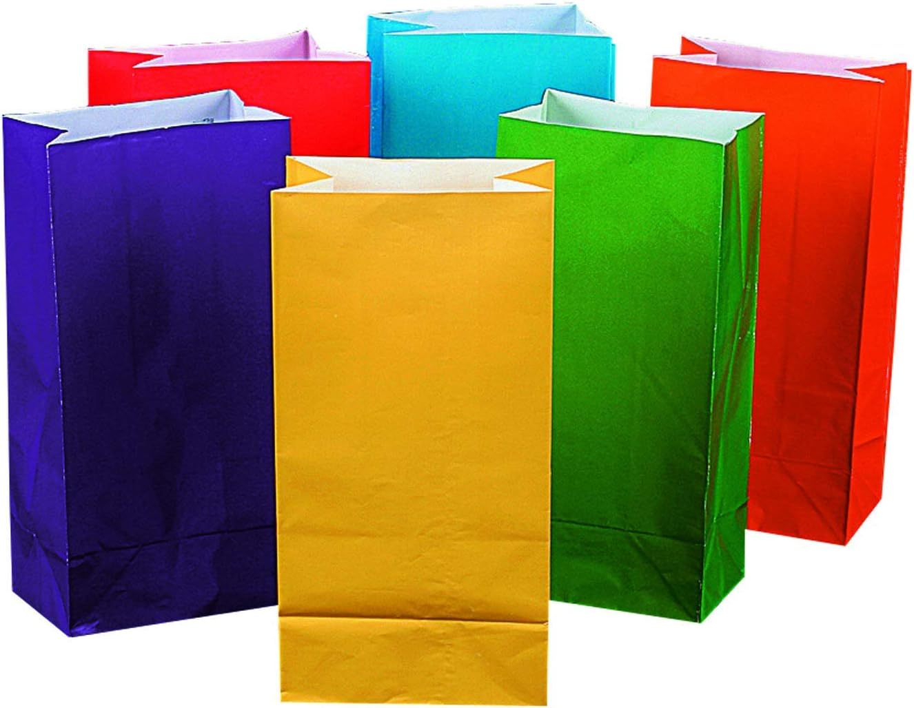 Rayibuir 30 Pieces Paper Party Bags Packing Treat Bags for Kids Party Celebrations, 6 Colors