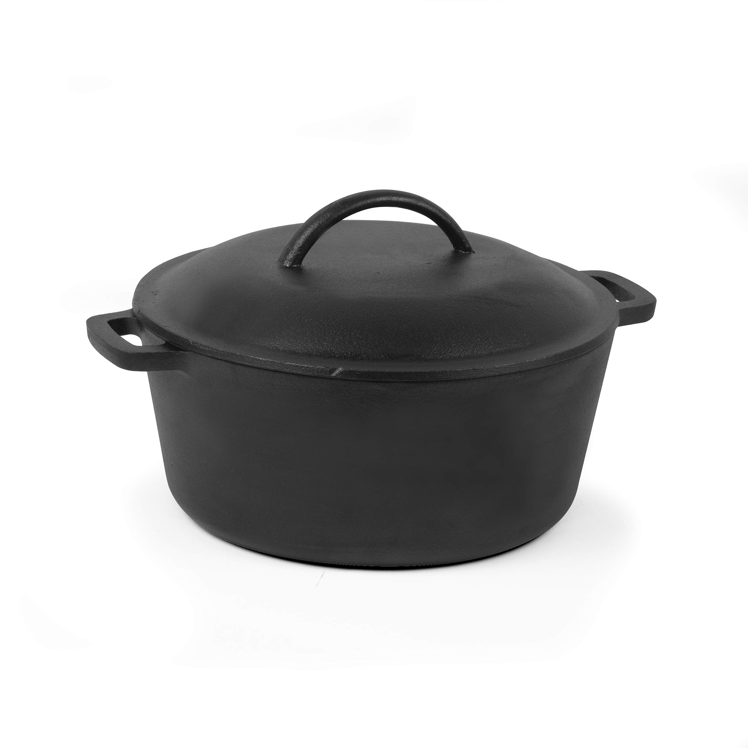 COMMERCIAL CHEF 5 Quart Cast Iron Dutch Oven with Dome Lid & Handles, Preseasoned Image