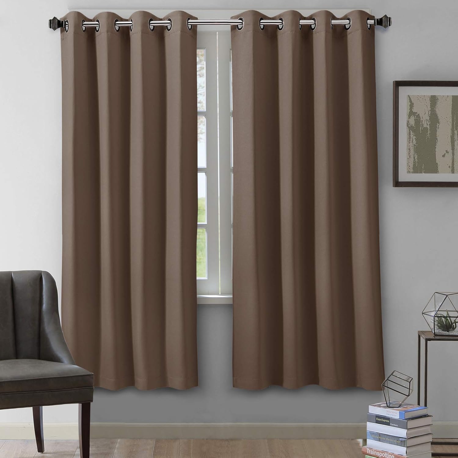 Veeyoo Blackout Curtains 2 Panels 52 X 45 Inches Beige Curtains