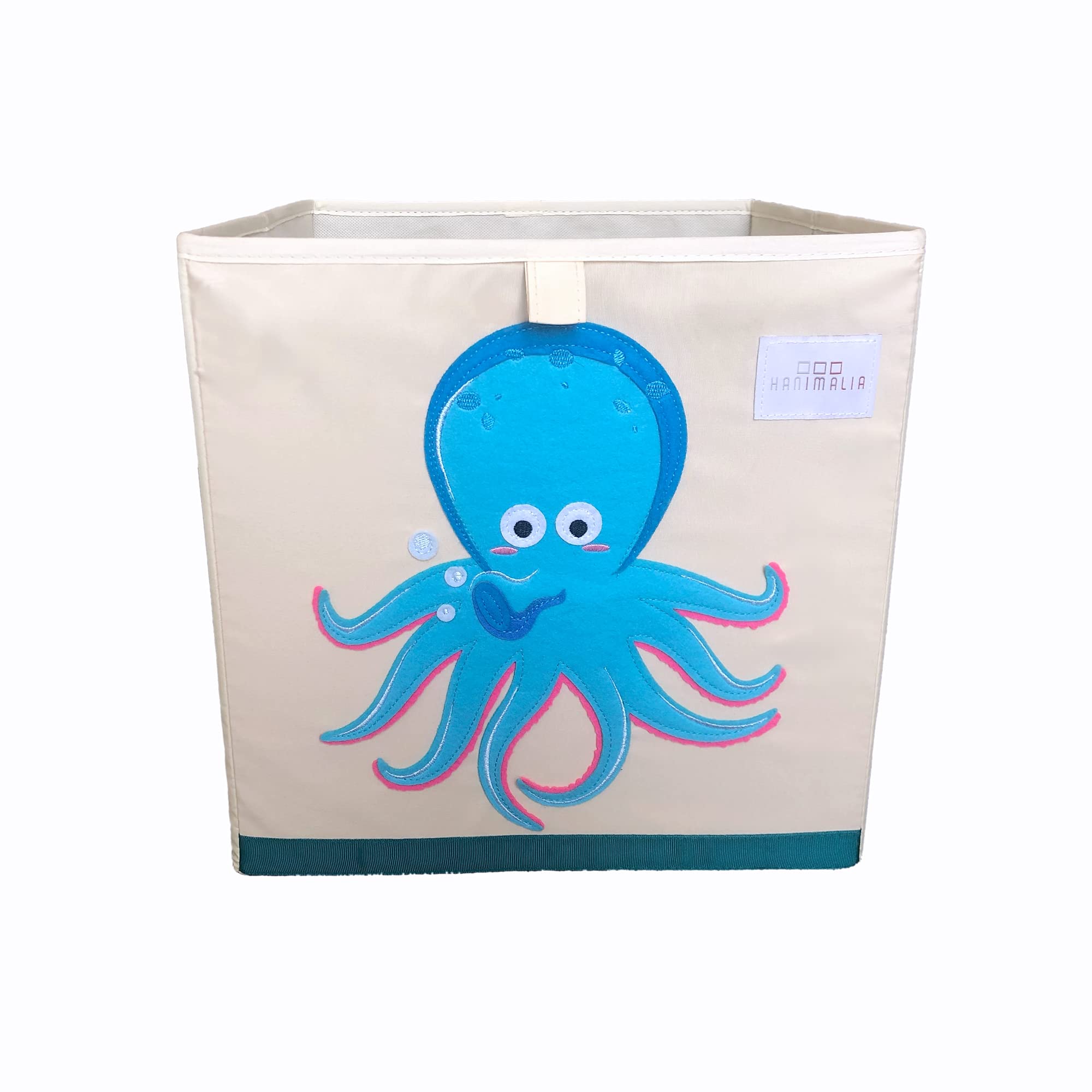 HANIMALIA Kids Toy Box, Toy Box, Storage Box, Cube Storage Box, Kallax Container 33 x 33 x 33 cm (POLPO-OCTOPUS)