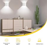 Glighone 2 Pcs LED Wall Lights Up Down Modern Aluminum 6W 6000K Cool White view 2