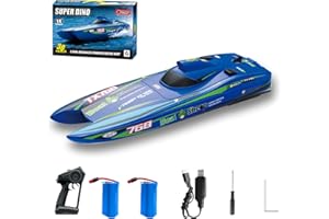 GoolRC Remote Control Boat 2.4GHz High Speed 30km/h Brushless Turbojet Speedboat Remote Control Ship Cooling Waterproof Low Battery/Over Distance Reminder 2 Battery