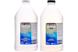 ART 'N GLOW Art ‘N Glow Epoxy Resin for Clear Casting and Coating - 1 Gallon Kit - Perfect for Molds, Crafts, Tumblers, Jewelry, Wood - Food Safe, Bubble Free, and Made in The USA