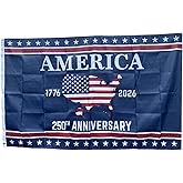 Upgrade Double Sided America 250th Anniversary Flag 3x5 Feet | 250 Years USA Flag, Celebrate United States 250th Birthday, Patriotic Flags for Outside