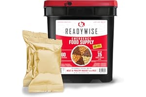 READYWISE - Meat Variety Bucket, 60 Servings, Emergency, MRE Meal Food Supply, Premade, Freeze Dried Survival Food for Hiking, Adventure & Camping Essentials, Individually Packaged, 15 Year Shelf Life