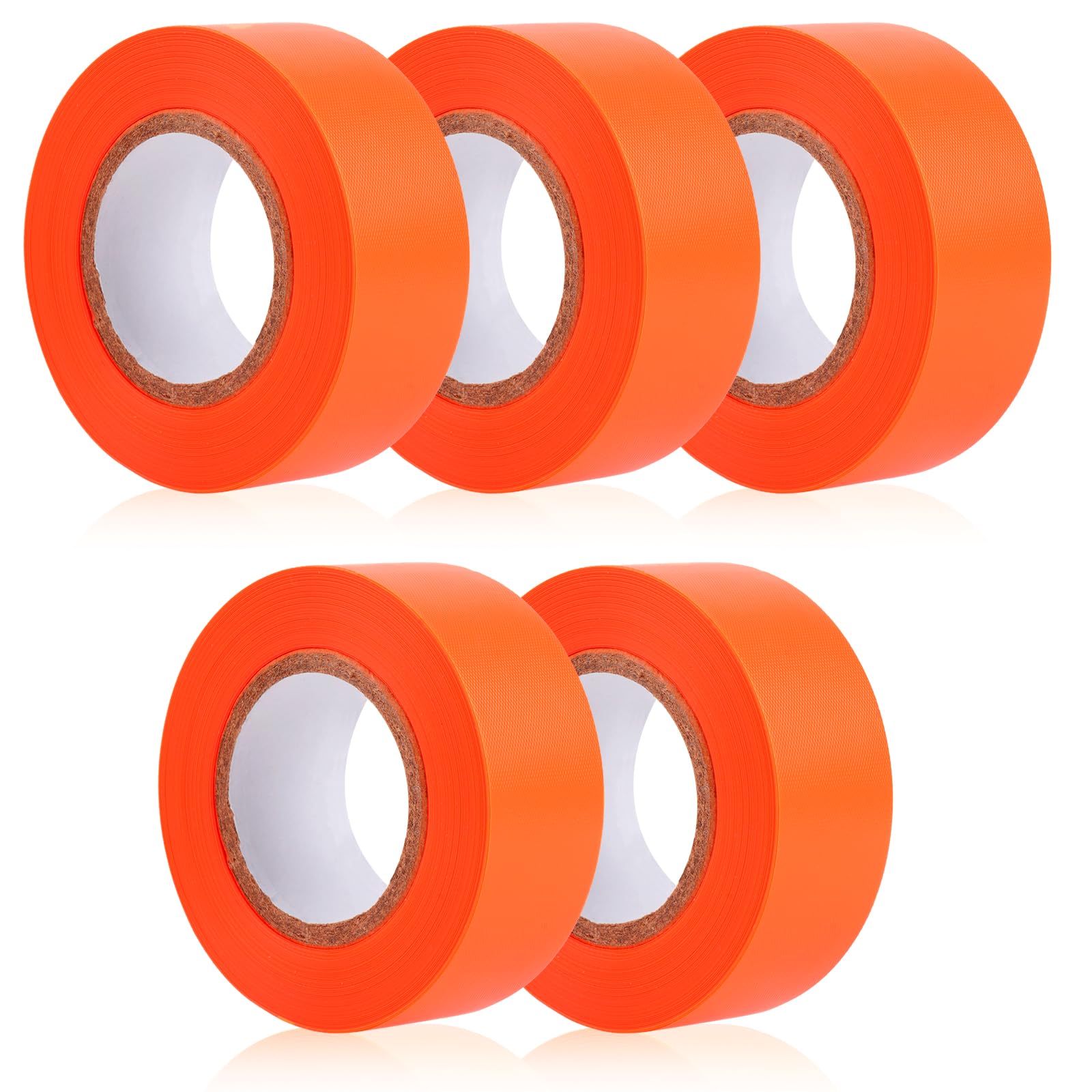 MOWPOG 5 Pack Orange Flagging Marking Tape, 1" x