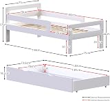 Junior Vida Taurus Wooden Toddler Bed Frame with Storage Drawer - White view 3