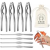 8 Pcs Lobster Crackers and Picks Set, Crab Leg Cracker Tools, Stainless Steel Seafood Crackers & Forks Nut Cracker Set