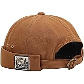 XYIYI Mens Docker Cap Brimless Hats Skullcap Worker Sailor Cap Rolled Cuff Retro Beanie Hat