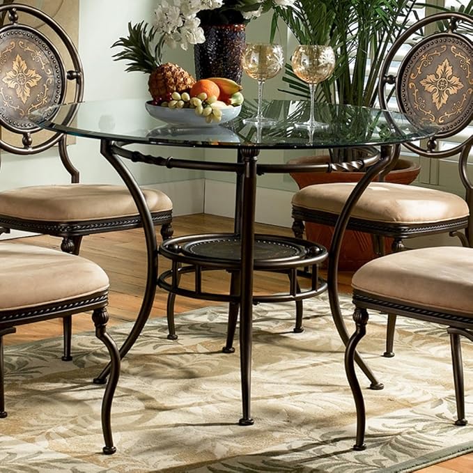 45" 54" Round Glass Table Top with Beveled or Wave Edge